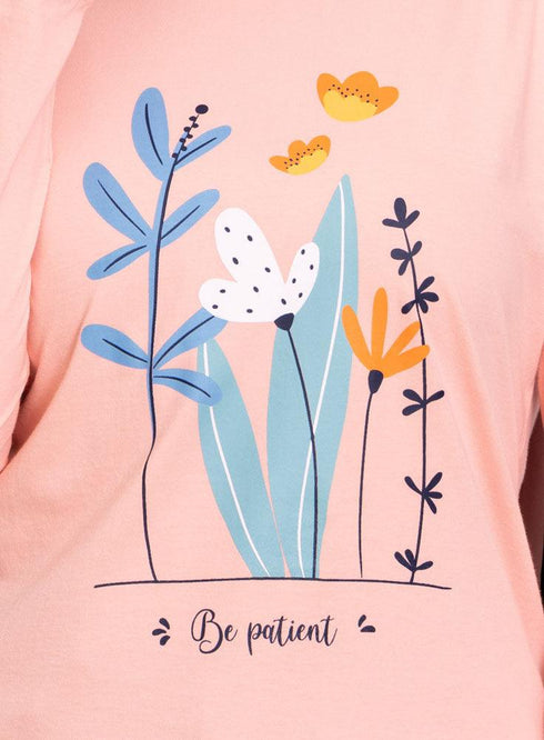 Powder Rose Printed Long - Sleeve Design 45 - Khotwh